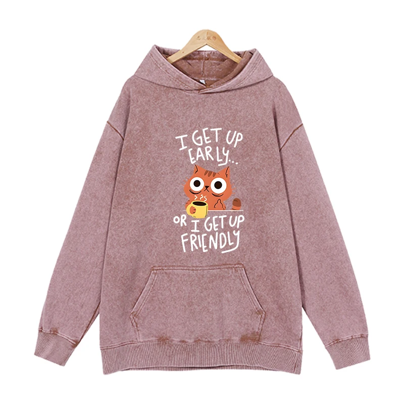 Koffie Kleine Bloem Kat Hoodies Mannen Mode Grafische Print Sweatshirts Vrouwen Casual Harajuku Streetwear Vrienden