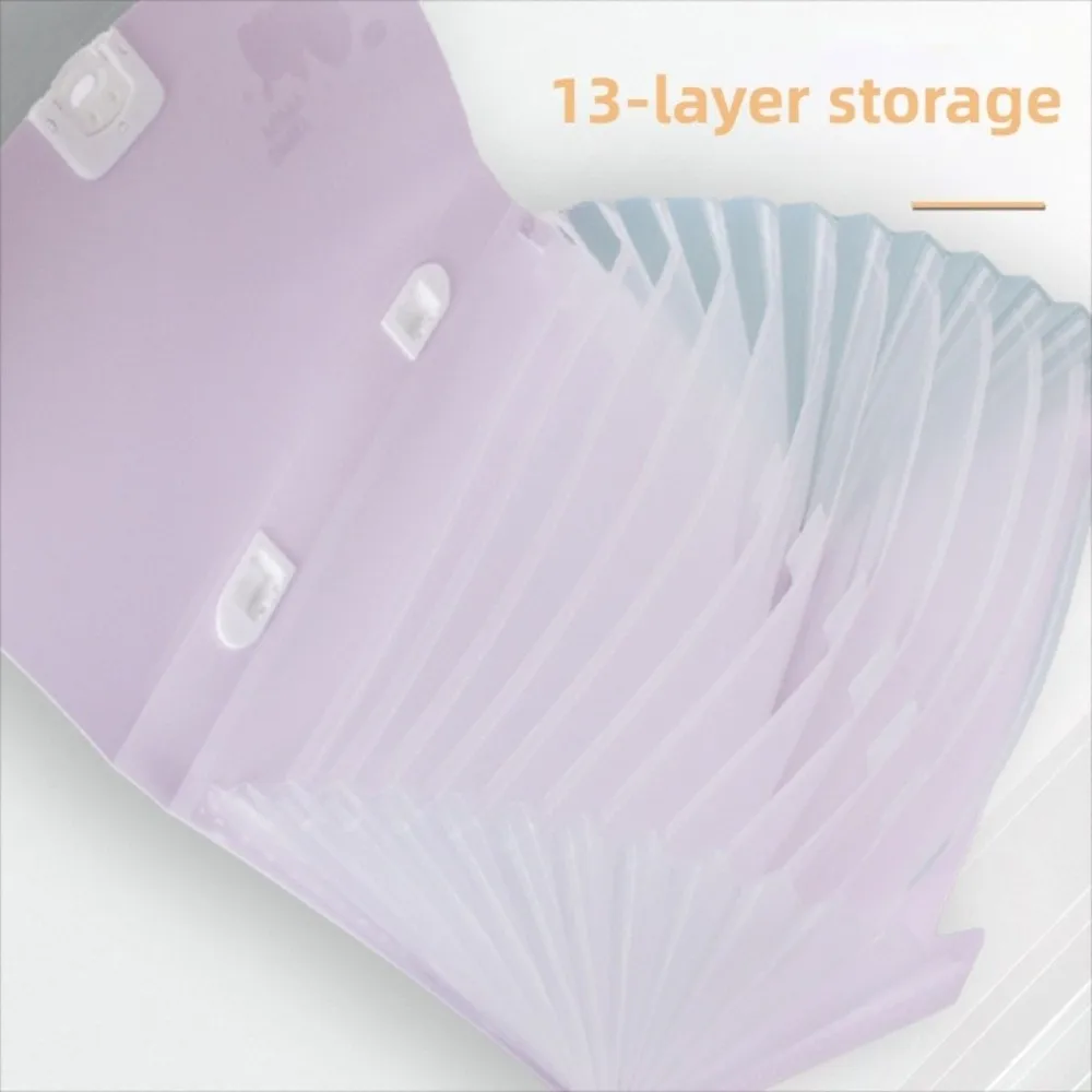 13 Pockets Expanding File Folder a4 Size Multi-Layer Paper Document Storage Holder Large Capacity with Handle Portable Organ Bag
