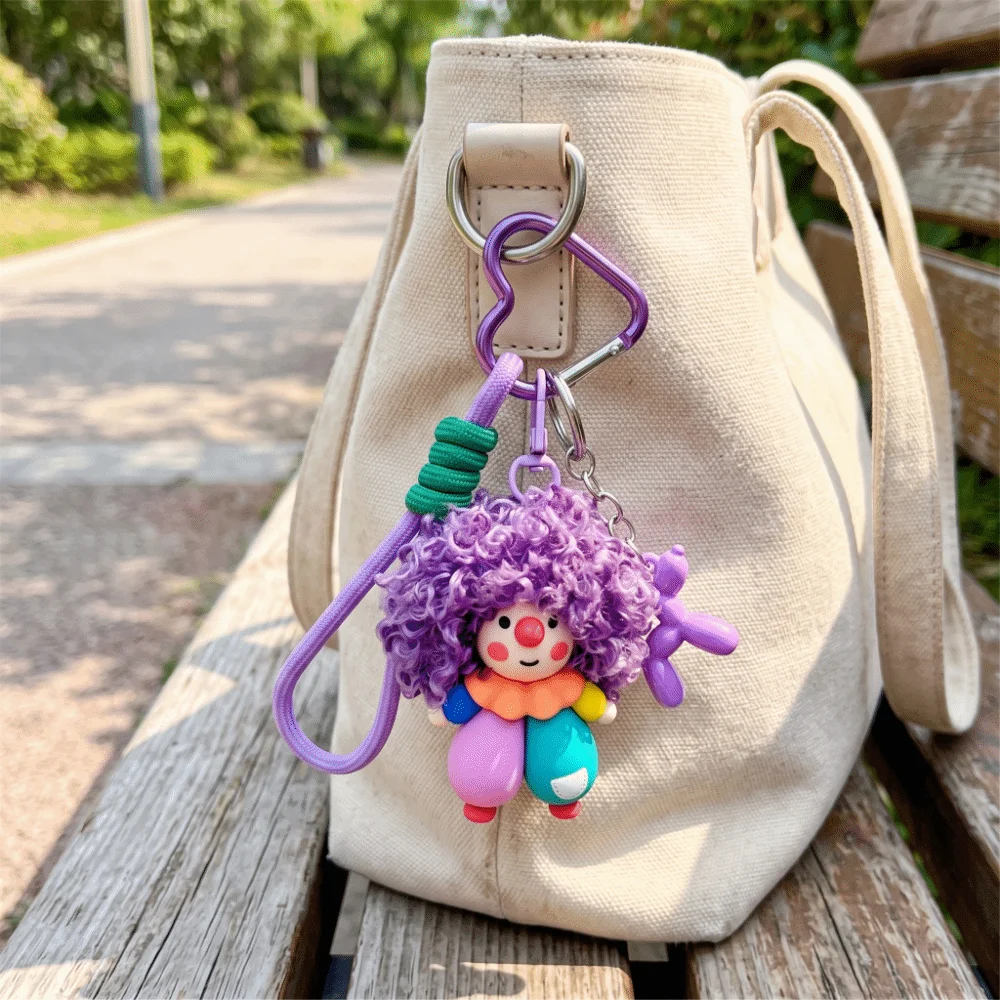 Fashion Curly Doll Keychain Shaggy Small Plush Keychain Plush Fluffy Key Ring Ornament For Women