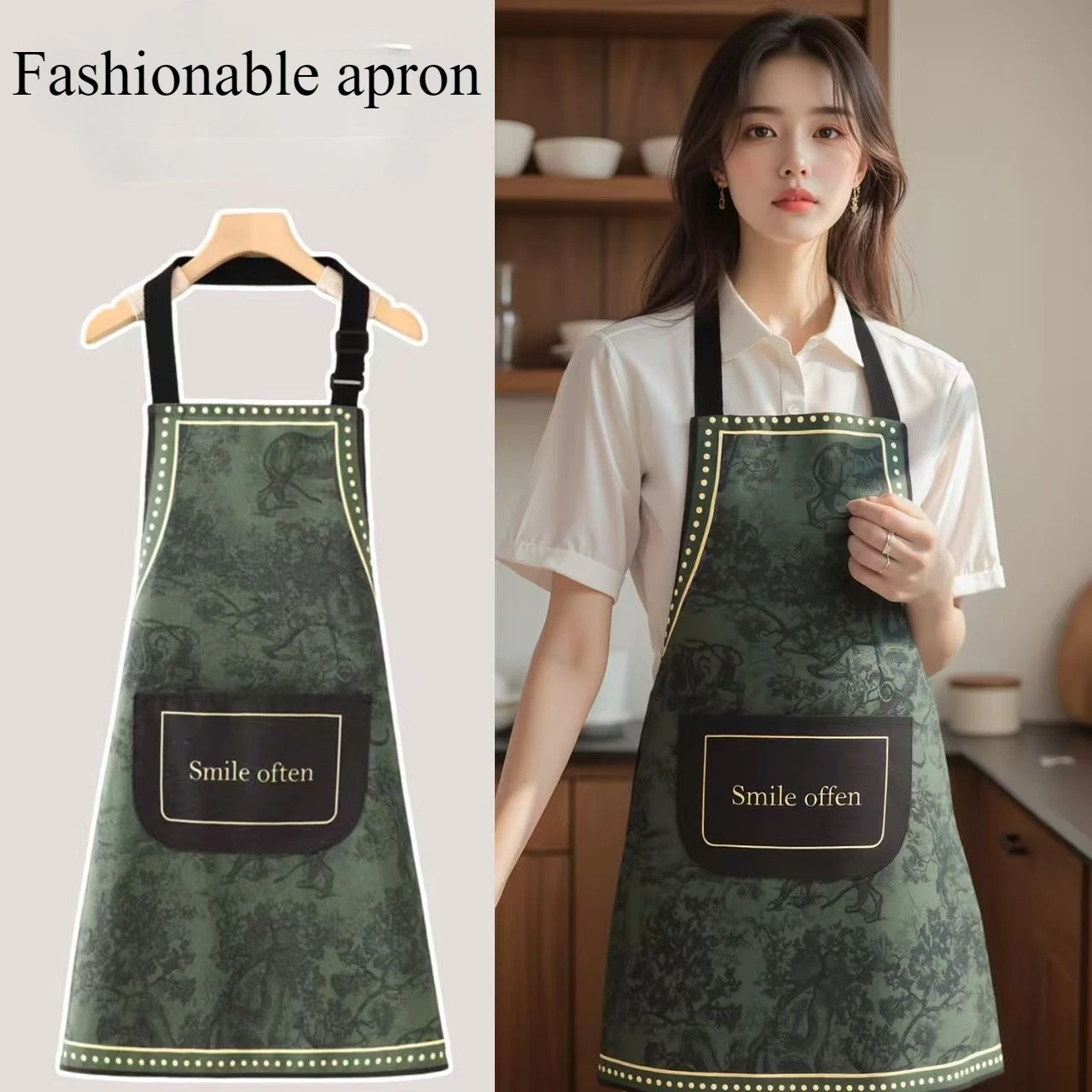 أزياء المنزل المطبخ المئزر مريلة مضادة للماء بالجملة مكافحة الشحوم معلقة الرقبة قابل للتعديل الإناث الخصر ملابس العمل البسيطة