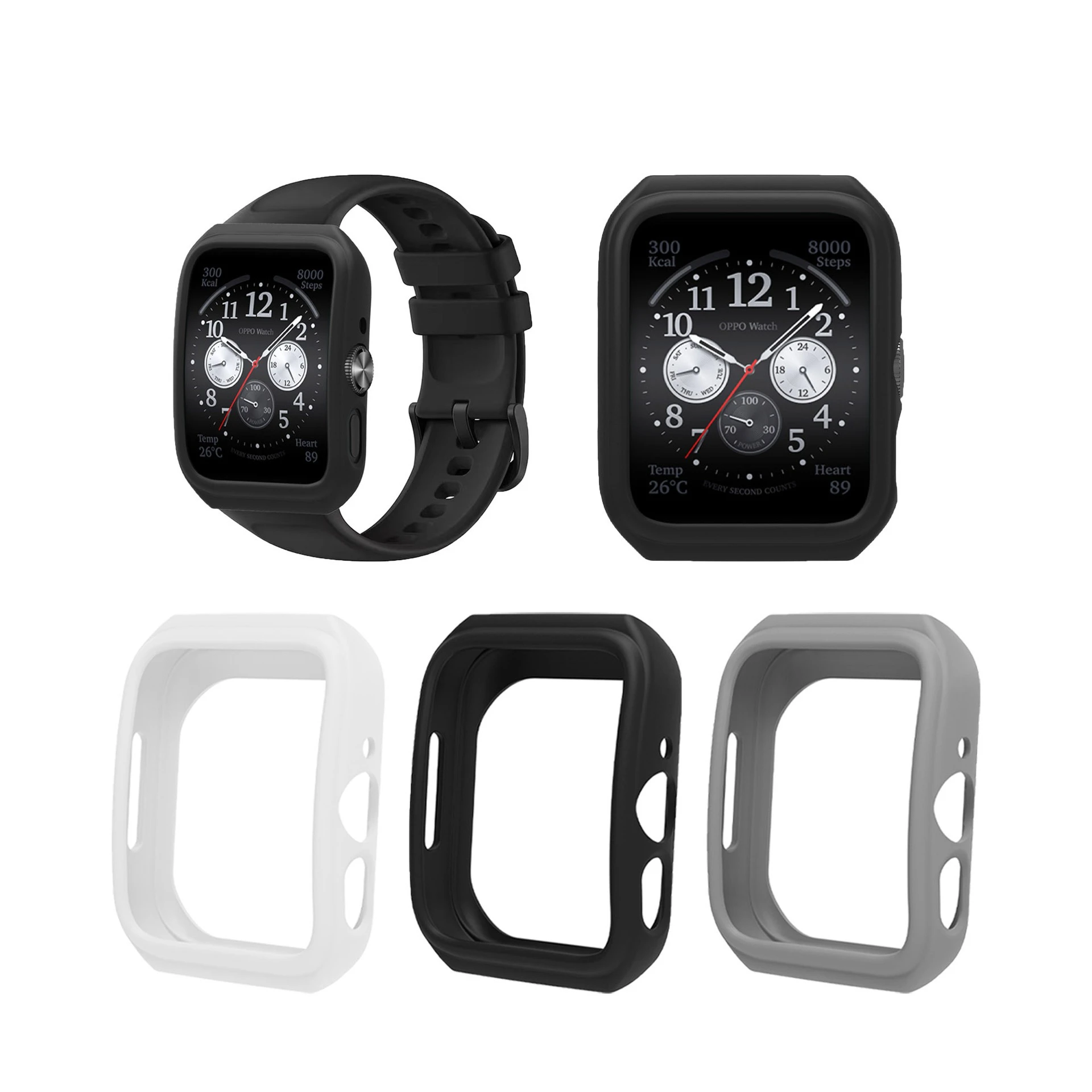 Custodia protettiva in silicone per Oppo Watch3/4 Pro Custodia in silicone mezza confezione in TPU color caramello