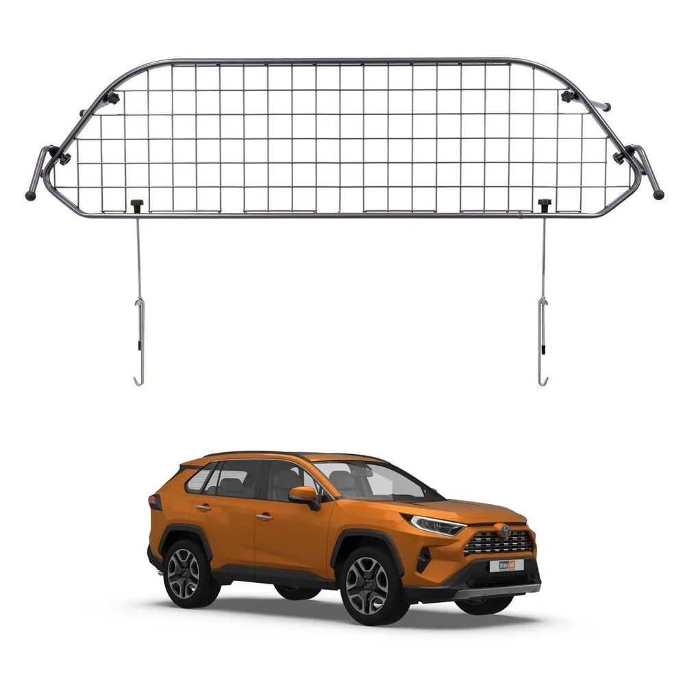 Compatible with Toyota RAV4 (2018+) Dog Car Barrier Guard Custom Fit Accessory Heavy Duty Steel Mesh Trunk Divider