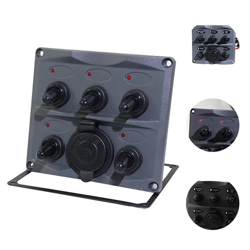 

Car RV Yacht Retrofit Universal Switch Panel 12V/24V Multifunction