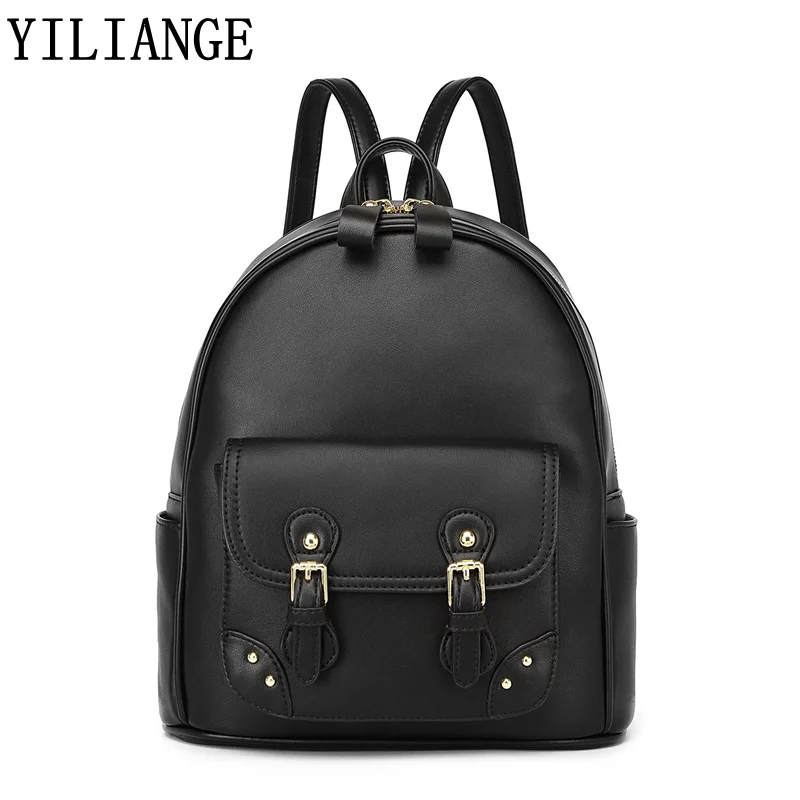 Large Capacity contrast color Women's backpack  Vertical square genuine leather laptop bag Street trendy multifunctional handbag