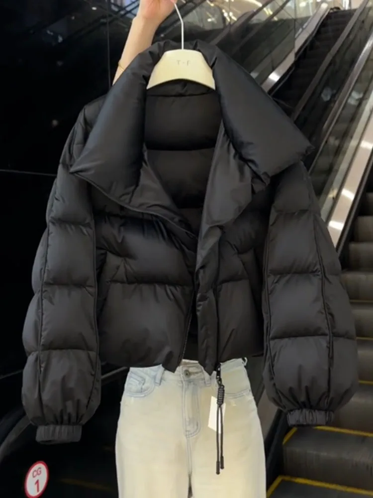 

Женская модная зимняя куртка Ele ort Bla с утеплением из полиэфирного волокна, наполнителем из белого пуха и застежкой-молнией