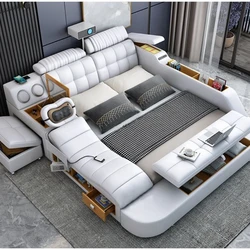 New Fashion Modern Bedroom Furniture Massage Bed Sets Multi Function King Size Bed Sets