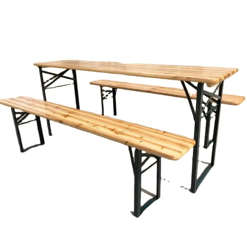 YTYIN Mobília ao ar livre dobrável de madeira para acampamento, piquenique, mesa e banco de cerveja CNLF