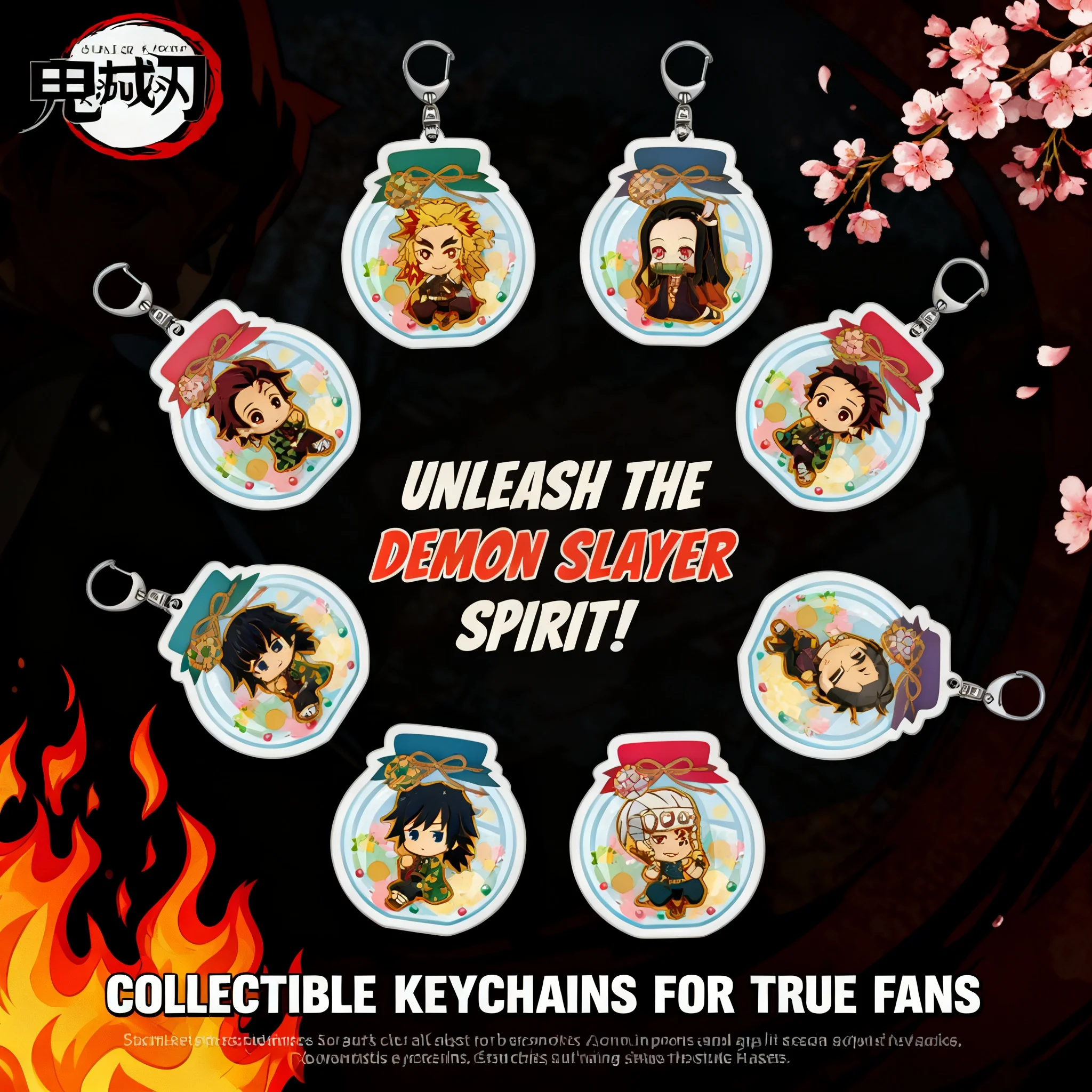 

Акриловые брелоки по аниме «Истребитель демонов»: креативные аксессуары с Камадо Танджиро, Зеницу Агацумой, Незуко — коллекционные товары