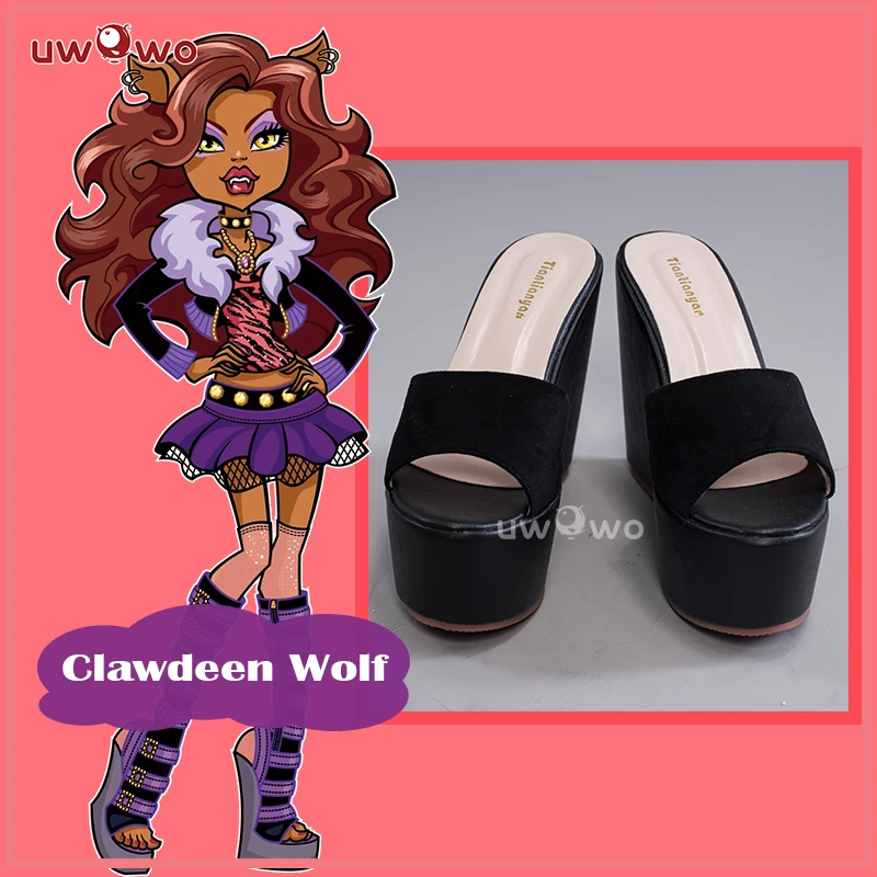 UWOWO Monster High: Clawdeen Wolff Cosplay buty kostiumowe kapcie obuwie na Halloween strój Cosplay odzież na zewnątrz