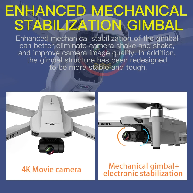 KF102 GPS Drone with 4K HD Camera 2-Axis Anti-Shake Gimbal Professional Quadcopter Brushless WiFi FPV Mini Dron VS SG906 MAX3