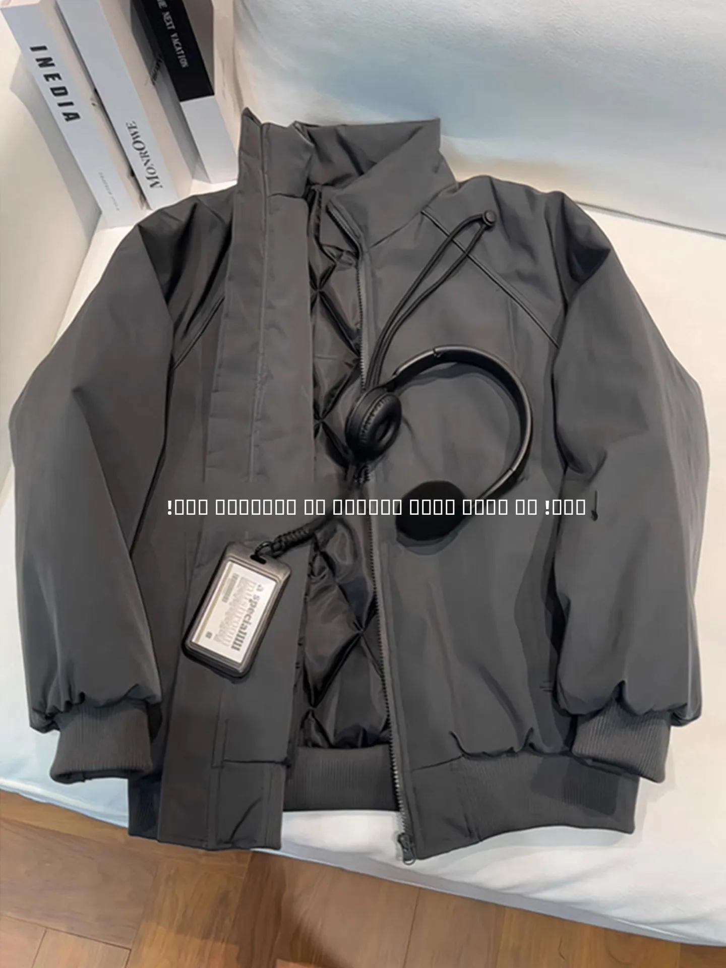 

Thiened ort Sle Men's Cotton Jaet Deep ey Stand Collar Tee Proof Workwear Winter Warm Outerwear Zipper Closure