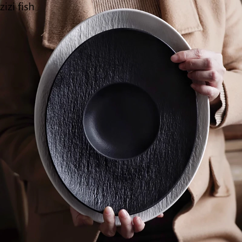 

Овальная керамическая тарелка для салата, тарелка для сашими, суши, миска для супа, десертная тарелка, сервировочные тарелки, ресторанная молекулярная кухня, посуда