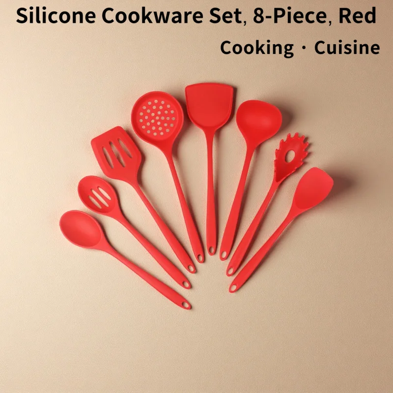 

4/8 шт. сковороды с антипригарным покрытием, силиконовая лопаточка, половник для супа, ложка с прорезями, кухонные принадлежности для кухни, кухонная утварь