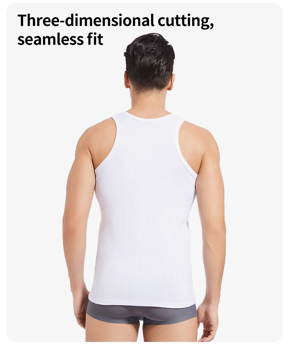 9/5/3 Pack Herren Vier Jahreszeiten Reine Farbe Einfache Joker Mode Weste Lose Sport Laufen Fitness Bergsteigen Top Teenager T – Detail 3