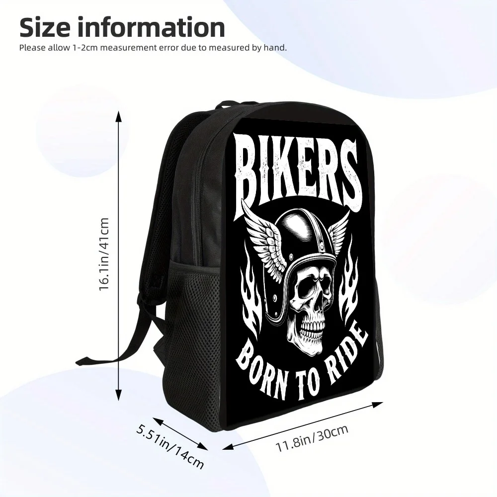 

Skull Helmet Riding Backpack | Rugged construction, comfortable straps, versatile daily bag, perfect for cyclists and trend