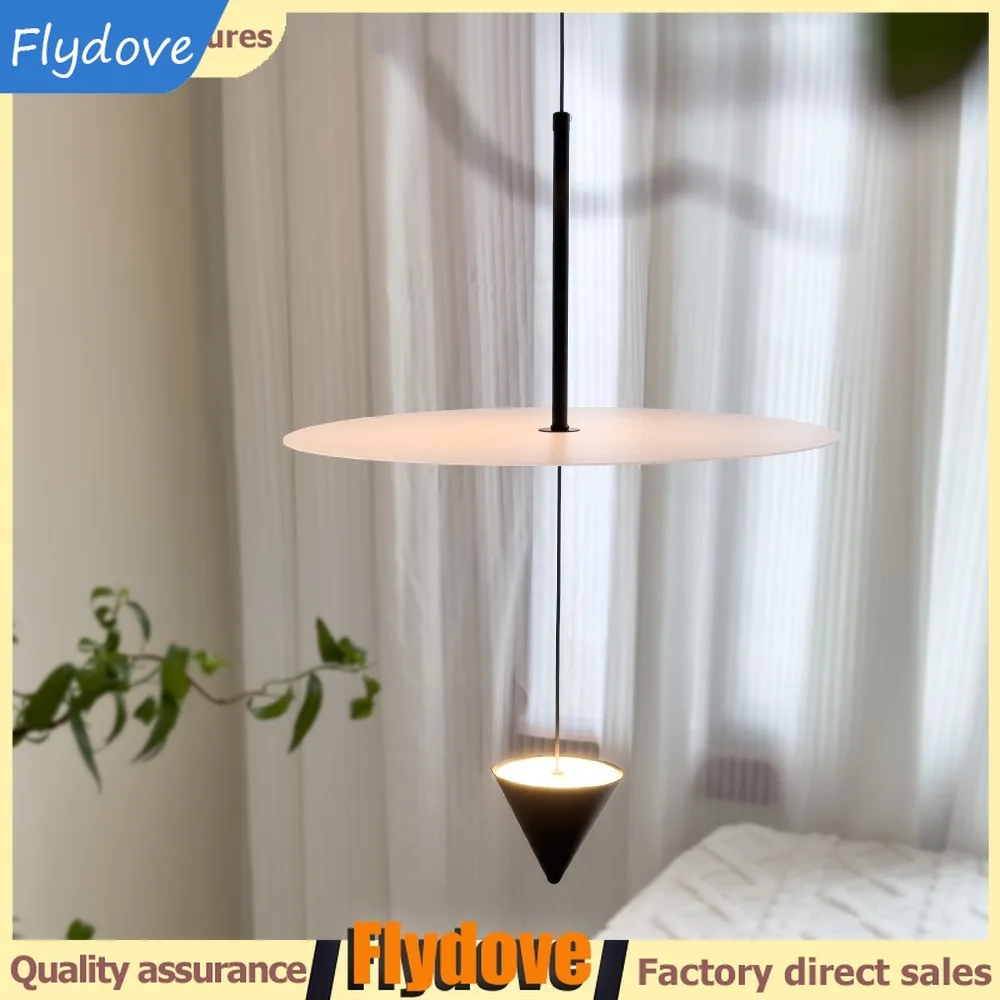 UFO Circular LED Pendant Light Creative for Living Room Coffee Shop Bedside Lighting Counterweight Pendant Light