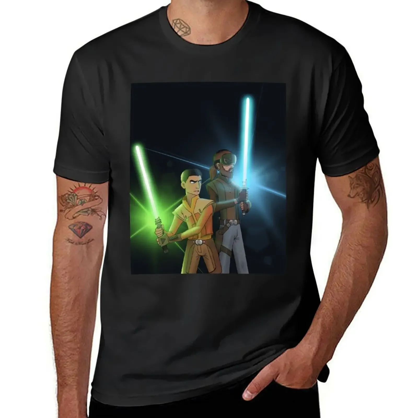 Kanan and Ezra T-Shirt vintage anime Men's clothing