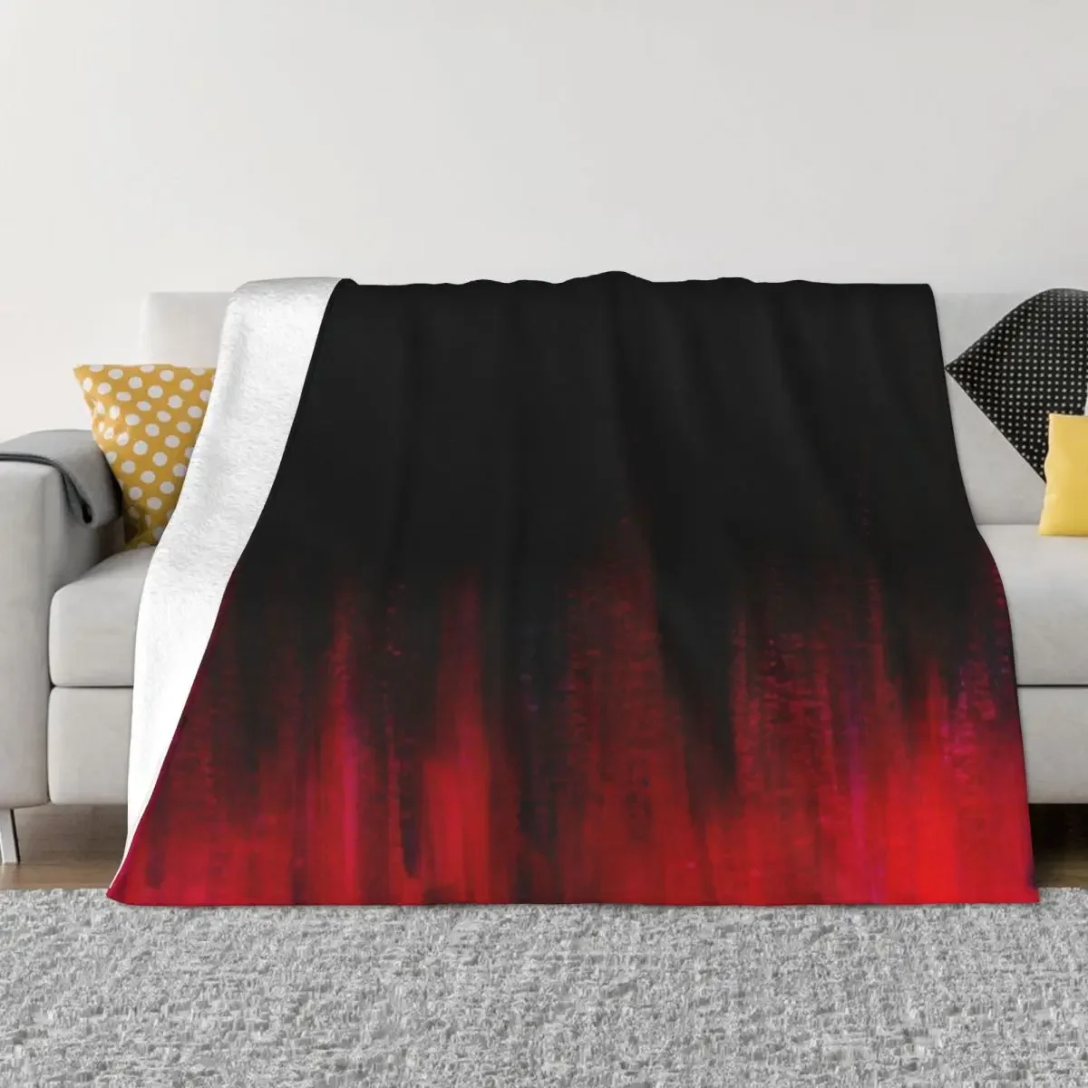 Red and Black Abstract Throw Blanket Summer Decorative Beds Sofas Blankets