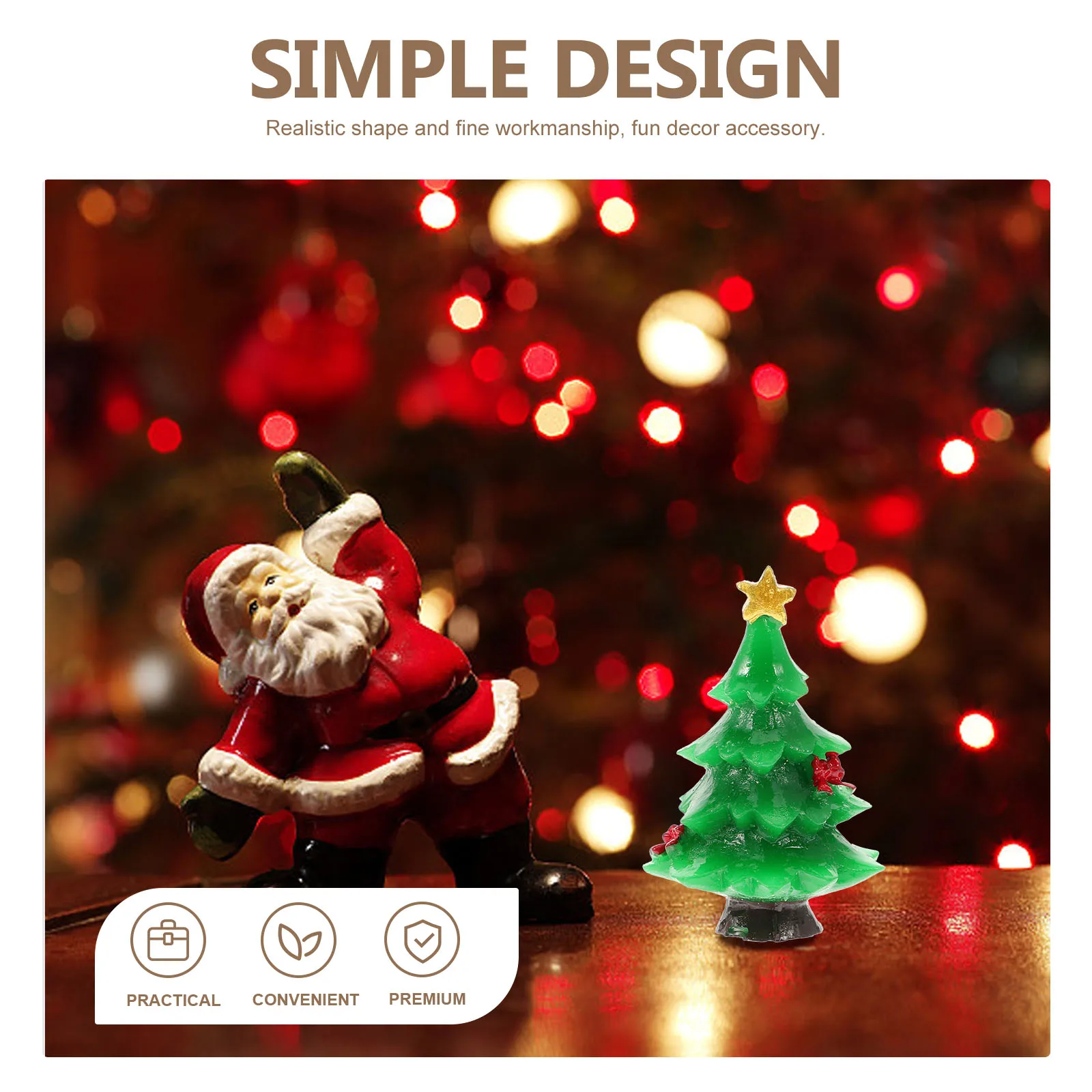

30Pcs Christmas Microlandscape Resin Tree Decoration Creative Miniature Xmas Desktop Ornament Resin Craft Gift