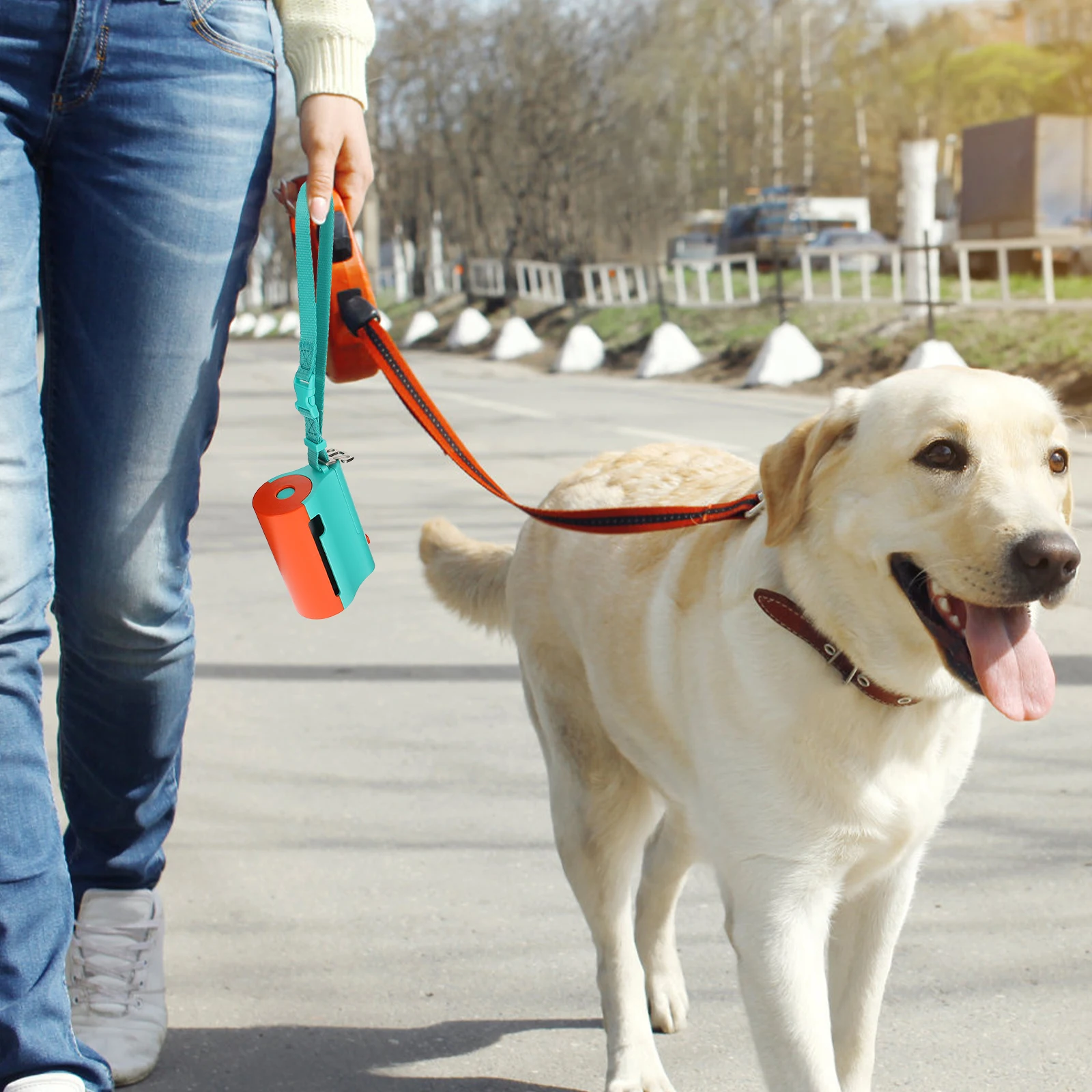 

Pet Garbage Bag Dispenser Lightweight Dog Poop Bag Holder Portable Outdoor Use Easy Carry with Hanging Rope Pet Waste Box