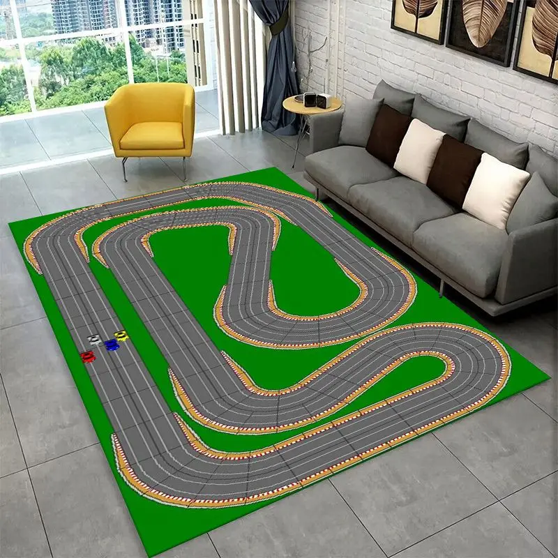 City Traffic Road Highway Runway Map Playroom Large Area Rug Non-slip Carpet for Bedroom Living Room Sofa Doormat Floor Mat Gift
