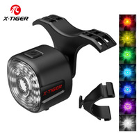 X-TIGER Multicolor Bike Rear Light IP66 Waterproof Road Bicycle Smart Auto Brake Sensing Light Cycling Taillight Night Riding