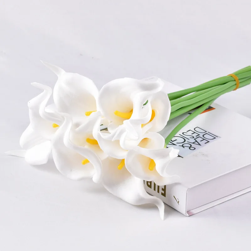 4szt 34cmpu Calla Lily Sztuczny kwiat Kolor Sztuczna kompozycja kwiatowa Bonsai Materiał Dom Salon Stół Dekoracja kwiatowa