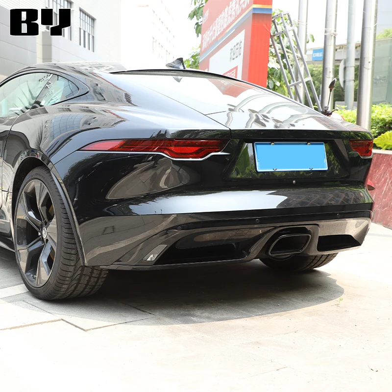 Stainless Steel Black Car Rear Exhaust Muffler Pipe Cover Trim Tail Throat Frame For Jaguar F-TYPE 2024 Car Accessories