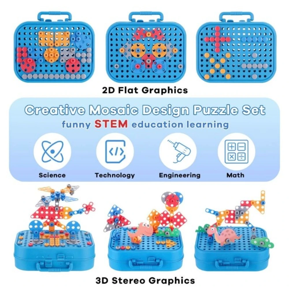 Brinquedos STEM para Crianças Design & Broca Brinquedo Jogos de Construção Kits Criativos Conjunto de Ferramentas para Crianças Brinquedos Educativos para Meninos e Meninas