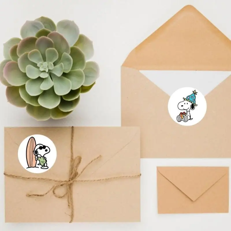 500 Stück/Rolle Snoopy-Aufkleber, 2,5 cm/1,0 Zoll, DIY-Dekor, perfekt zum Lernen von Spielen, Notizbuch, Pad, Kühlschrank, Geschenk, Mv, dekorative Siegeletiketten