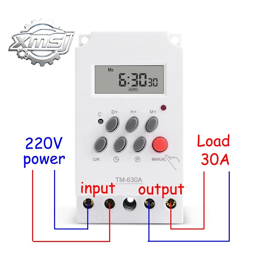 

30AMP MINI 220V INTERRUPTOR TEMPERATOR 7 días programable 24 horas relé temporizador