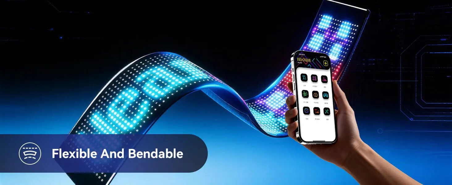 LED Scrolling Advertising Signs Flexible LED Display Bluetooth App Control DIY Text Pattern Animation for World Cup Bar Store