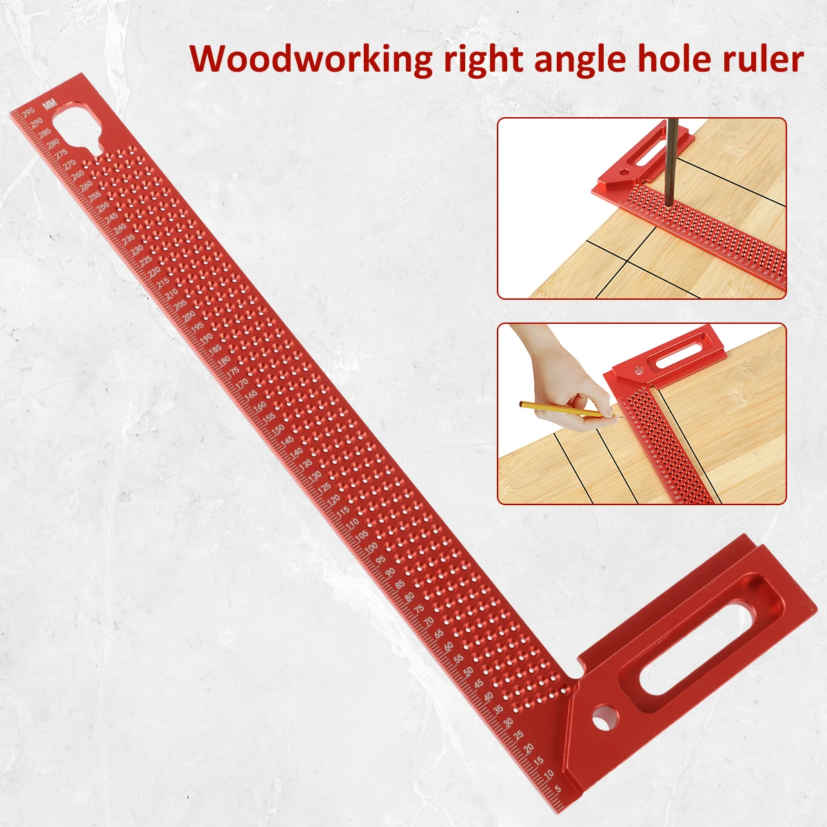 L-Type Hole Ruler Precise Scriber Measuring Tool Aluminum Alloy Right Angle Line Gauge Scriber Hole Positioning Marking Ruler