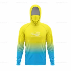 pelagic gear Men Hood Fishing Shirt long sleeve Fishing clothing fishing t shirt uv protection fishing shirt Fishing Apparel