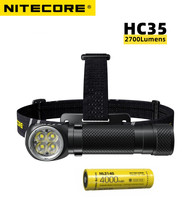 NITECORE HC35 Headlamp Rechargeable Lantern 2700 Lumens High Performance L-shaped XP-G3 S3 LED HeadLight Outdoor Lamp Flashlight