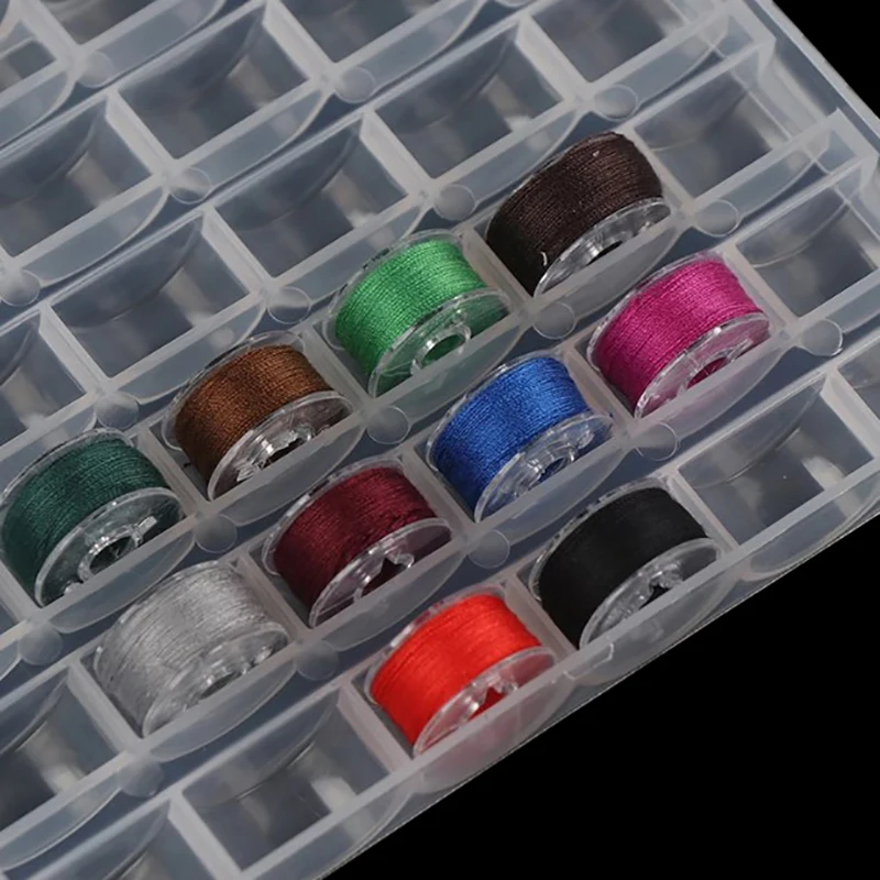 Bobines de fil polyester avec boîte de rangement, Végétpour machine à coudre, accessoires de broderie