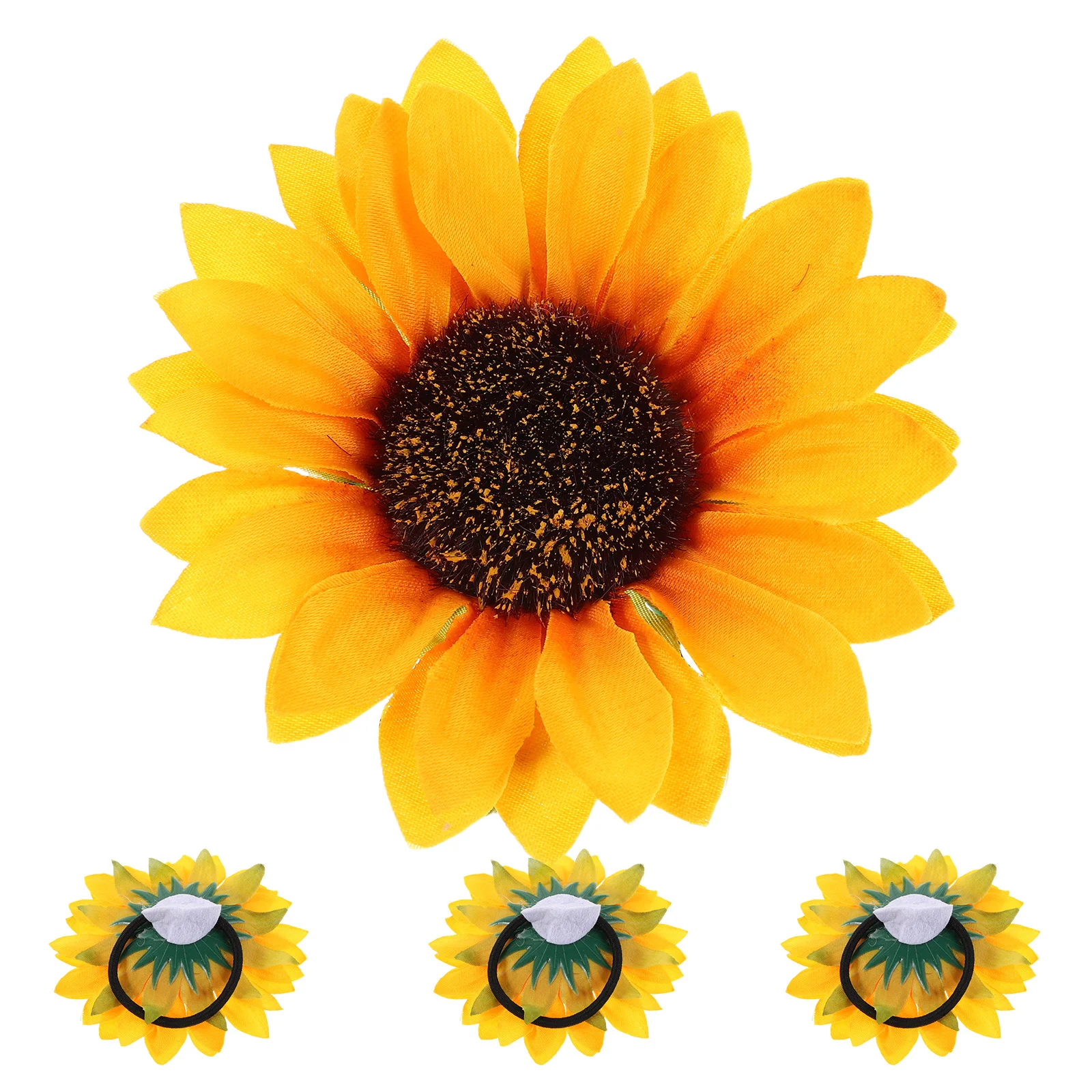 

4Pcs Artificial Sunflower Wrist Corsages for Children Festive Events Lightweight Fade Resistant Flower Bracelets Realistic