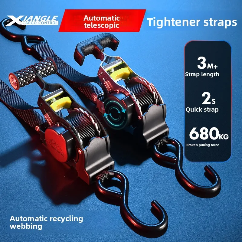 

Amazon Hot Sale Goods Automatic Shrink Tensioner Strap Luggage Rope Motorcycle Strap Fixed Tightening Strap