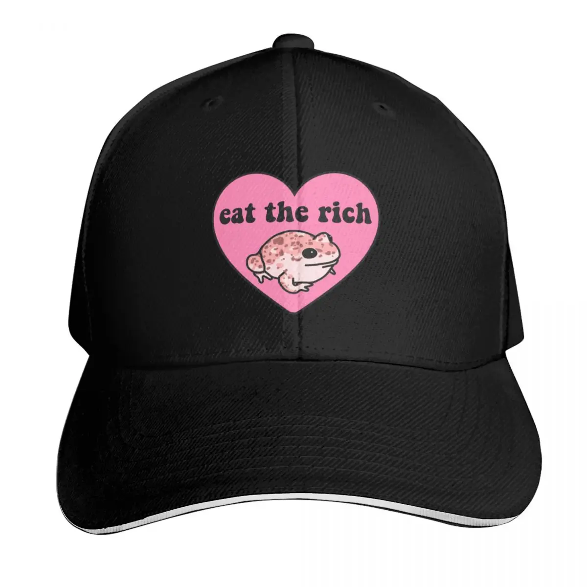 Eat The Rich Frog Baseball Cap Snapback Flat Bill Strapback Dad Hat Six Panel Structured Crown
