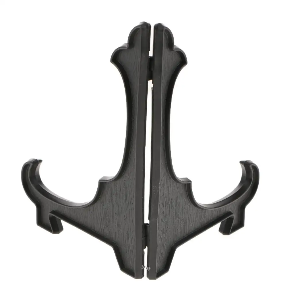 5pcs Black/Clear Plastic Easels Stand Plate Display Photo Pictures
