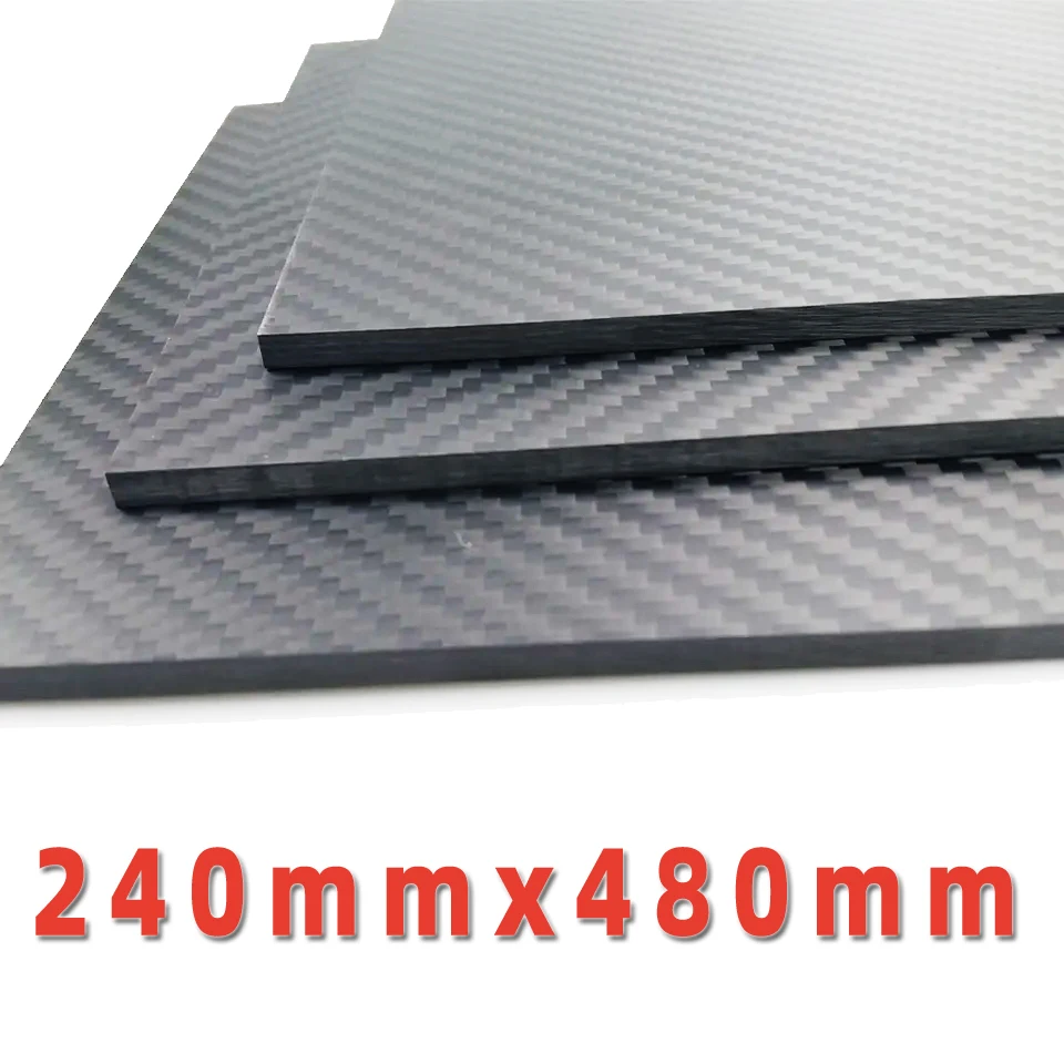 3K Carbon Fiber Plate 240mmx480mm Carbon Board Sheet Thickness 0.5mm-5mm  for rc car