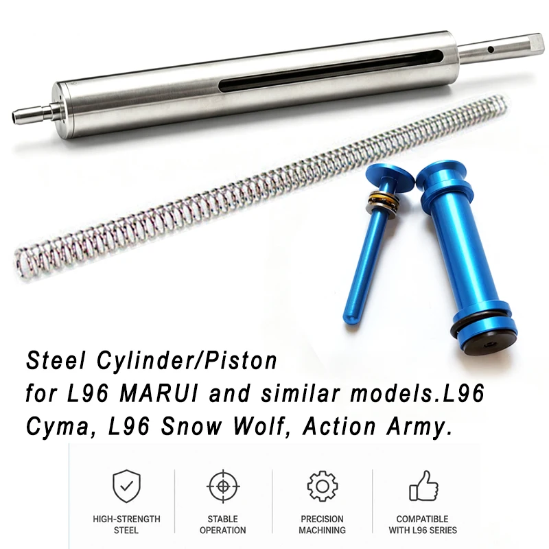 Upgrade Metal Cylinder Piston for Snow Wolf L96 Tokyo Marui Cyma L96 Series DIY Pneumatic Hardware Repair Outdoor Tuning Tool