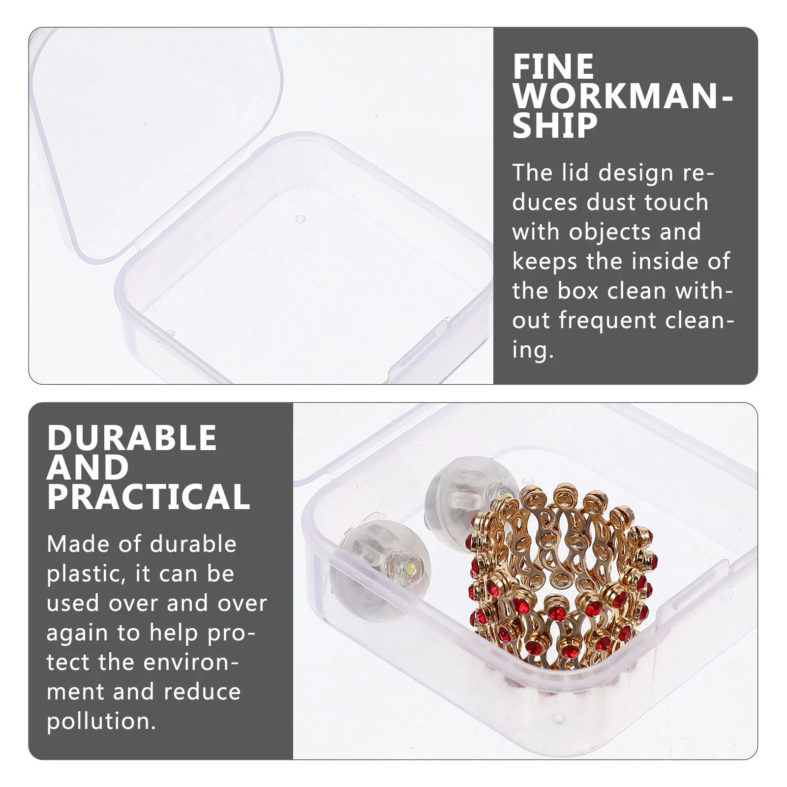 

30Pcs Small Jewelry Boxes Transparent Organizer Storage Plastic Boxes for Crafts Beads Pills Jewelry Accessories