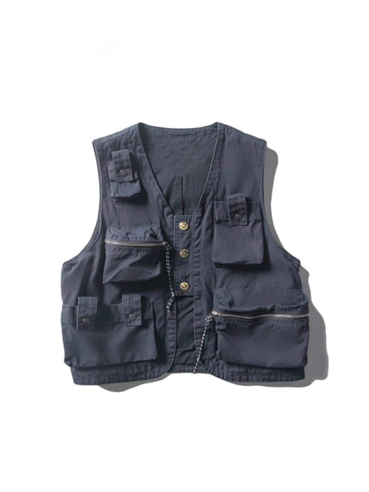 

Summer Outdoor Vest Thin Multi-pocket Functional Vest Men Loose Casual Handsome Versatile Sleeveless Jacket Men Aesthetic Chic