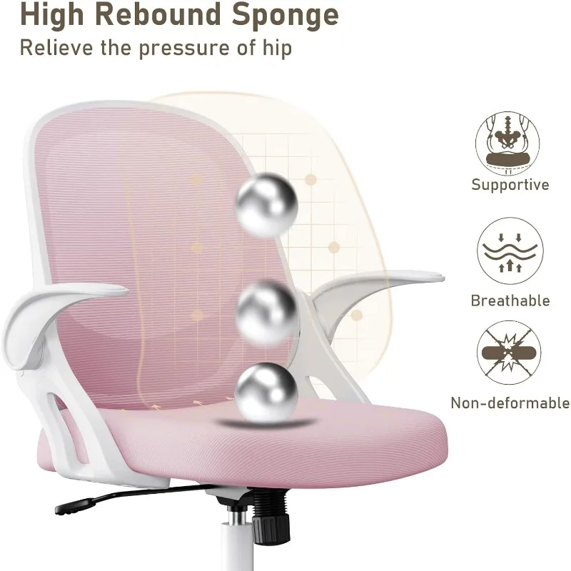 Chaise de Bureau Ergonomique et Confortable en Maille Respirante avec Support Lombaire pour Ordinateur