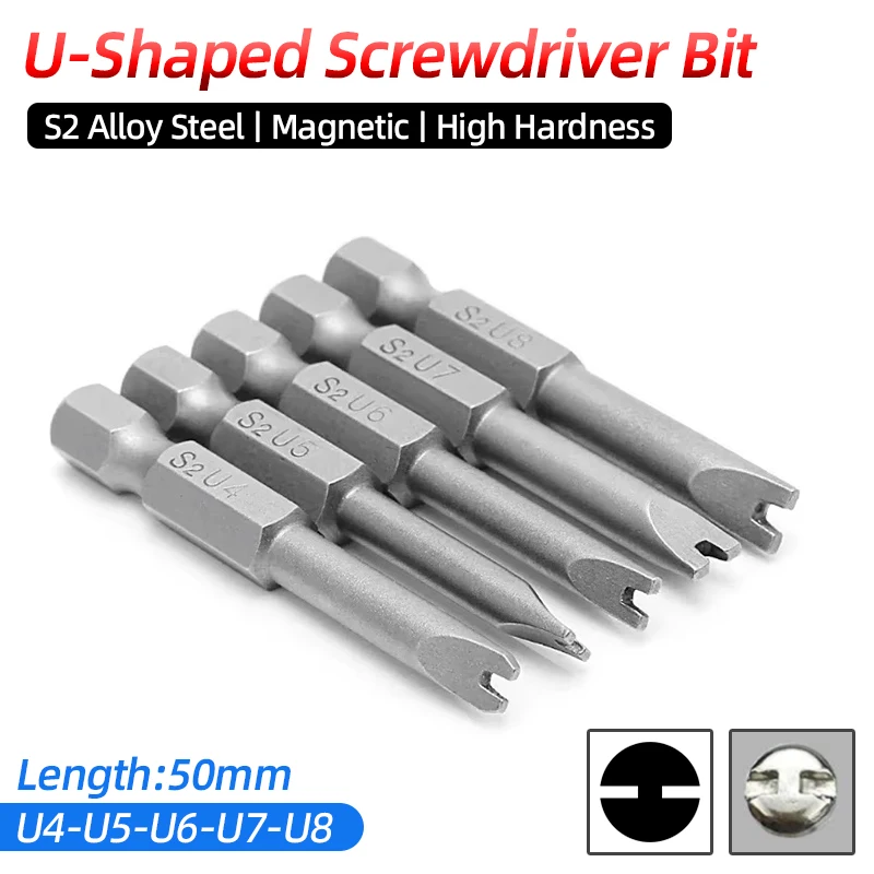 Magnetic U-shaped Screwdriver Bits Set 1/4