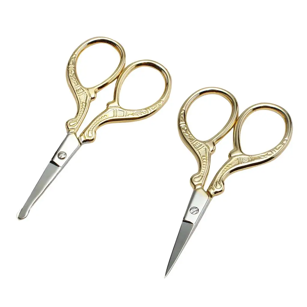 Male, Facial Hair Scissors, Stainless Steel Ears & Nose Eyebrow Scissors, Professional Scissors, Beard Trimming Scissors