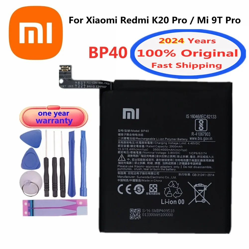 2023 Years New BP40 Original Battery For Xiaomi Mi 9T Pro / Redmi K20 Pro Mi9T Pro 4000mAh Replacement Phone Battery + Tools