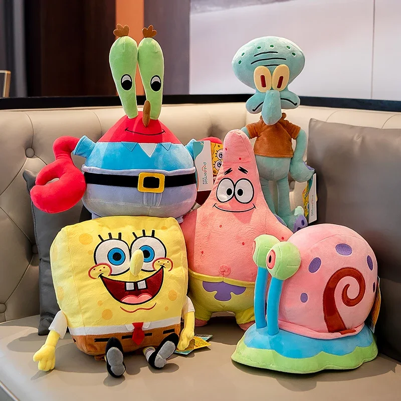 Anime Bob Esponja juguete de peluche Squarepants Patrick Star Squidward Eugene H. Krabs Gary Kawaii juguetes de peluche regalo de cumpleaños