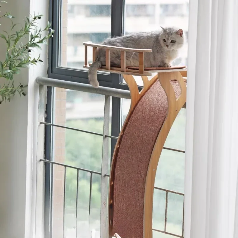 

Observation deck cat scratching board cat scratching board suction cup pet nest cat tree sisal solid wood multi-layer board